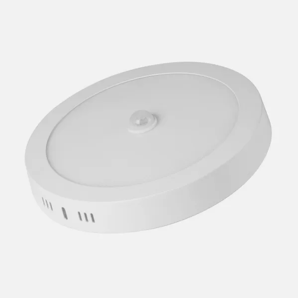 Downlight Superf.jade 18w 3000k-4000k-6500k Blanco 1620lm Redondo C/sensor Movimiento Crepuscular 3x22x22 Cm