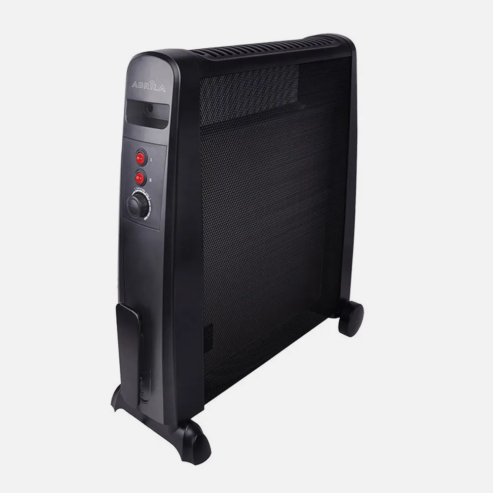 Radiador De Mica Otoño 2000w 2elementos Negro 2poteencias Antivuelco,termostato, C/ruedas 64,8x52,5x23cm