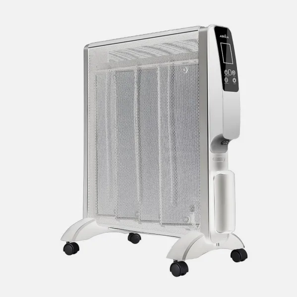 Mica Radiator Abrigo 2000w 4-element White/Silver Remote 2-power Tip-over protection Timer display 61,5x56x26,5 Cm