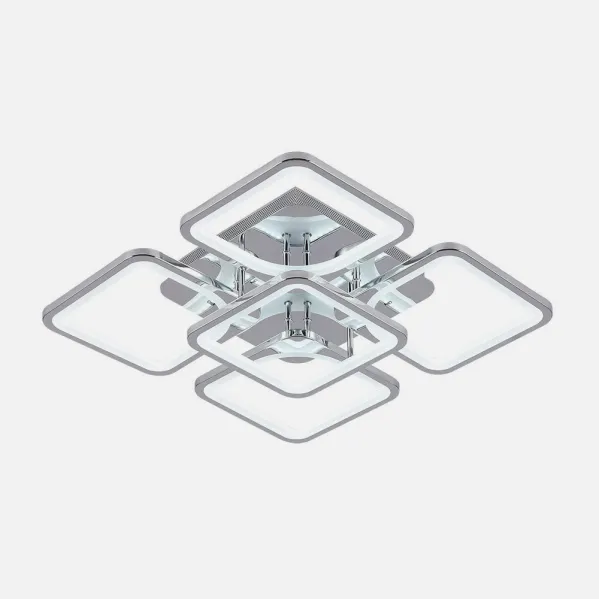 Ceiling light 129w 3000-4000-6500k Chrome Elara 9x58x58Cm 17415lm C.Remote,regulator And Memory