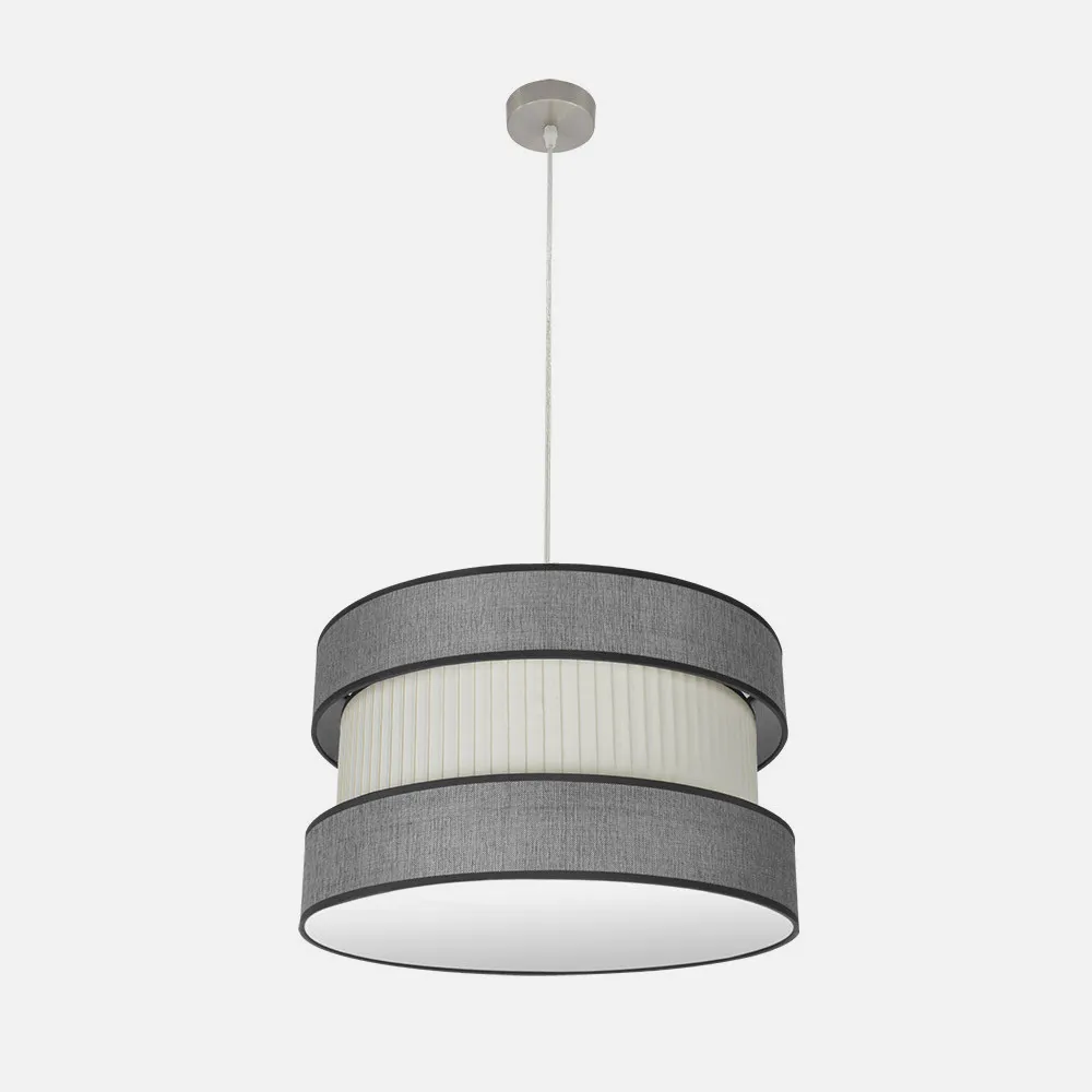 Colgante Home 2xe27 Niquel/gris-beis Regx50x50 Cm