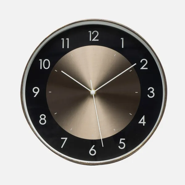 Reloj De Pared Berwin Aluminio-negro 30d Movimiento Continuo