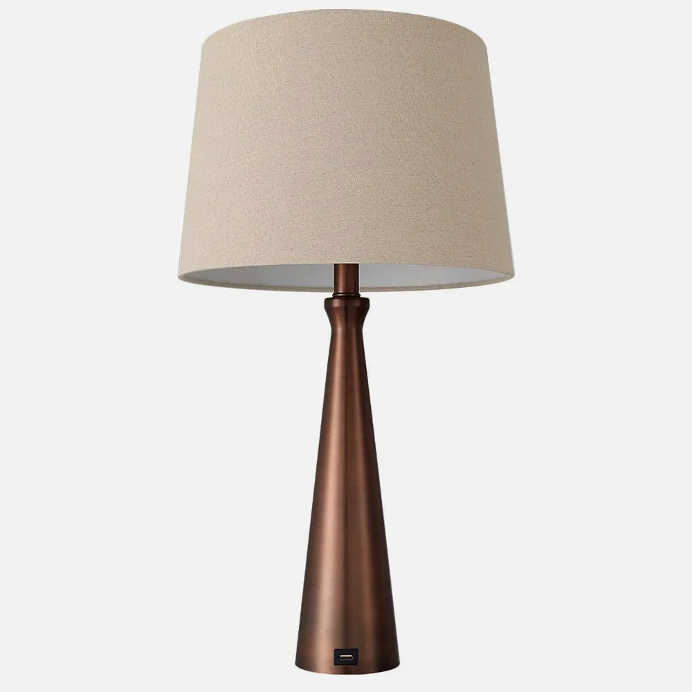 Sobremesa Pearl 1xe27 Marron 61x33x33 Cm Puerto Usb