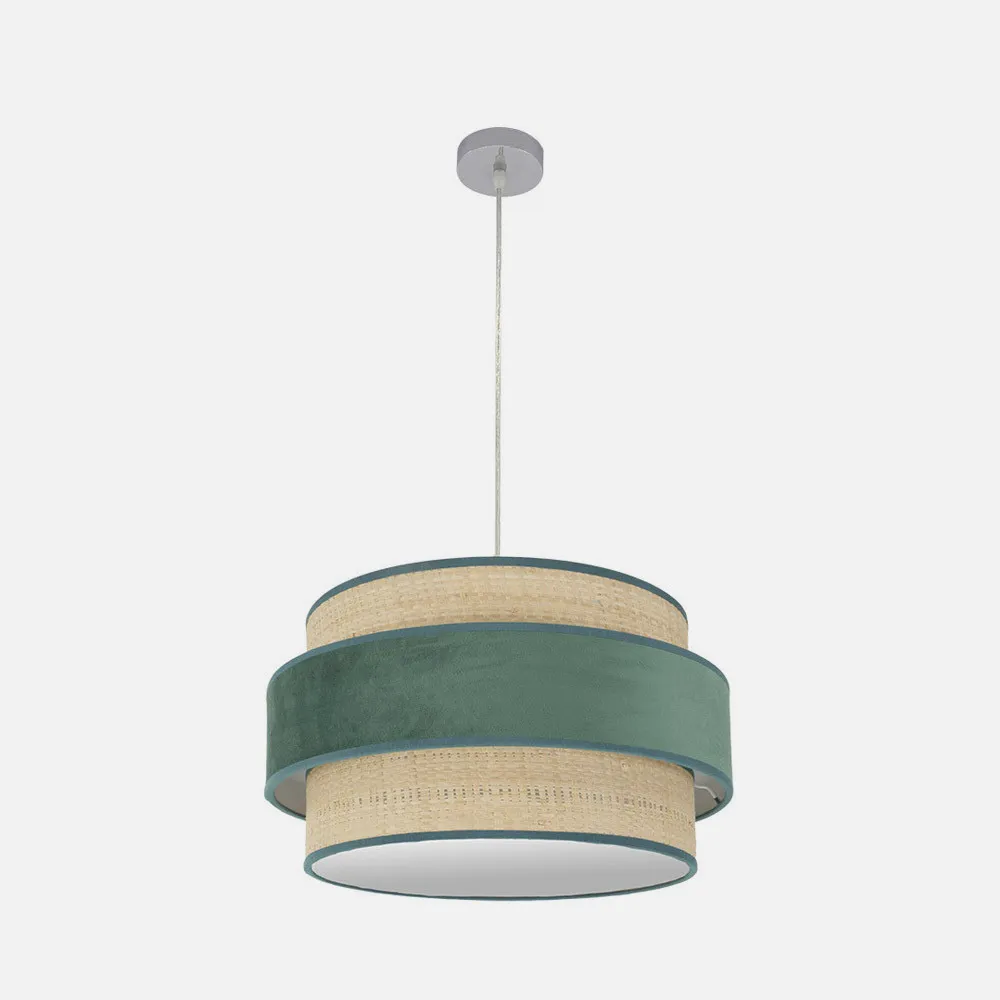 Reyes Pendant 2xe27 Cromo/verde-natural-esverdeado Regx50x50 Cm