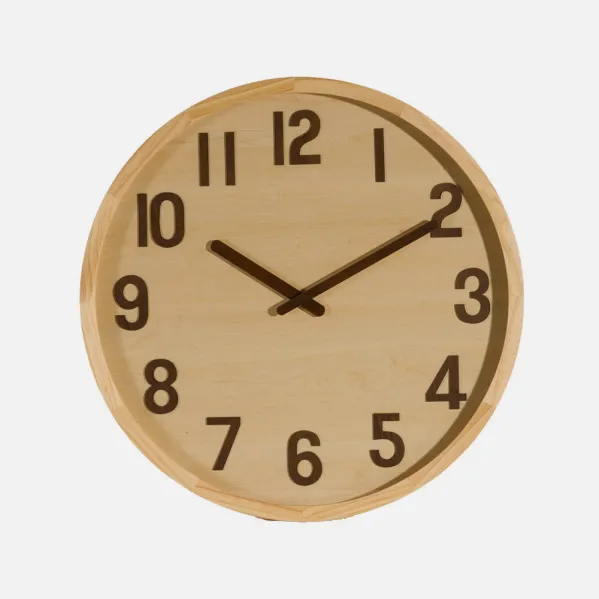 Reloj De Pared Borgoña Madera Clara 60x60x5cm Movimiento Continuo