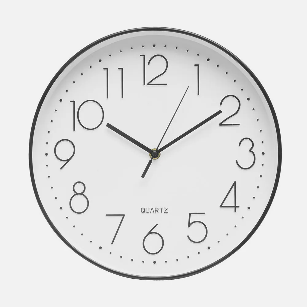 Reloj De Pared Tiempo Negro 30d Mov.continuo