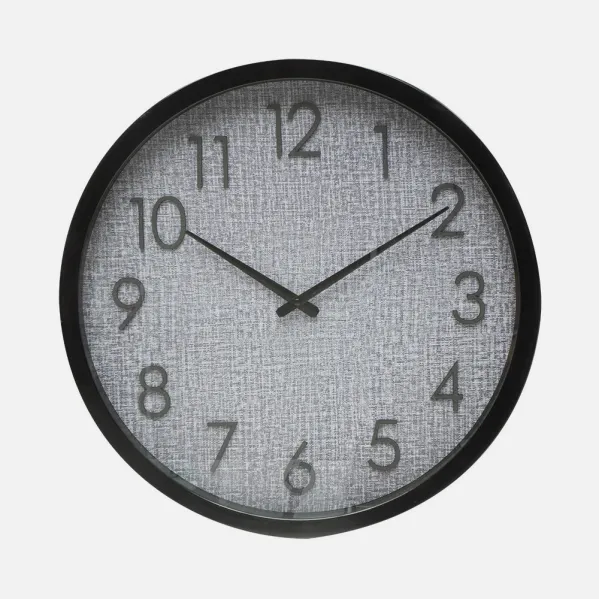 Reloj De Pared Higueron Negro/gris 50x50x5 Cm Movimiento Continuo
