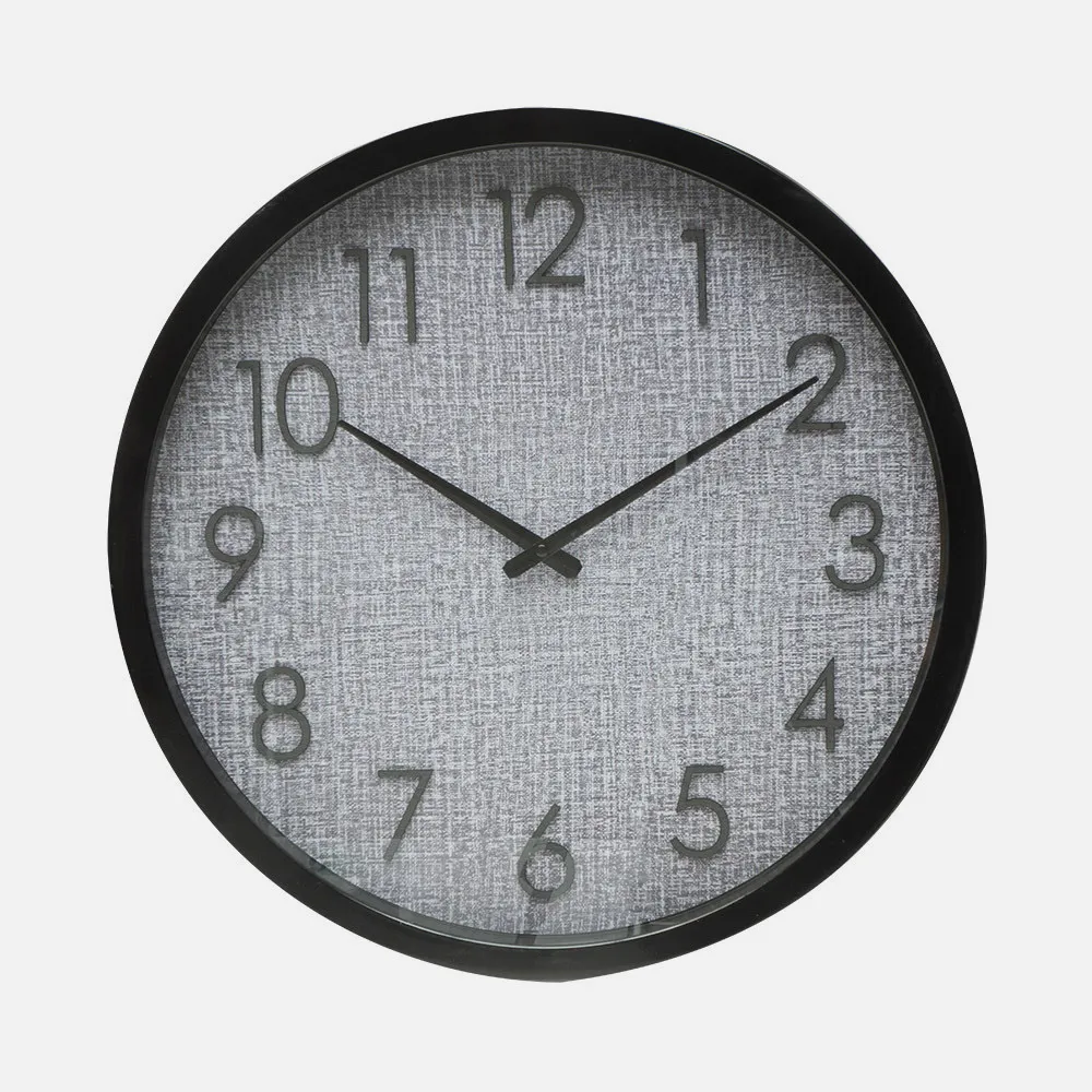 Reloj De Pared Higueron Negro/gris 50x50x5 Cm Movimiento Continuo
