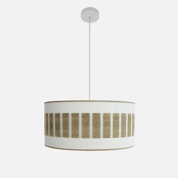 Colgante Ivanna 2xe27 Blanco/blanco-madera Clara Regx50x50 Cm