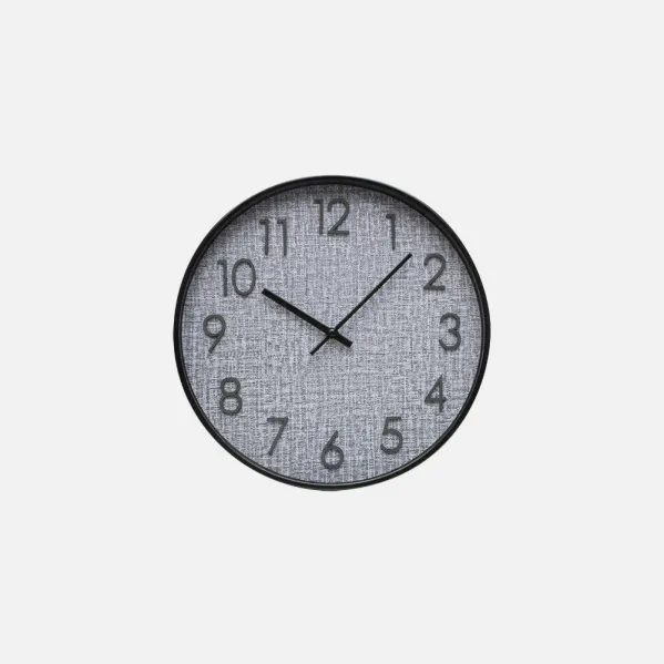 Reloj De Pared Higueron Negro/gris 30x30x4 Cm Movimiento Continuo