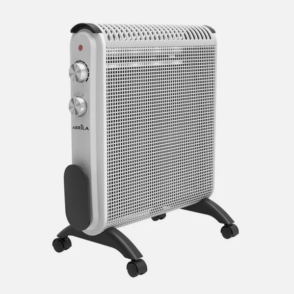 Radiador De Mica Condor 2000w 2elementos Blanco/gris 2potencias,antivuelco,termostato,c/ruedas Y Asa 52x46x25cm