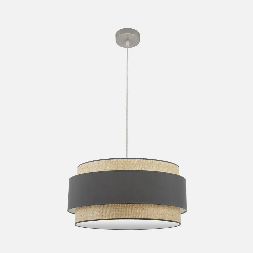 Colgante Kandy 3xe27 Natural/gris Regx60x60 Cm