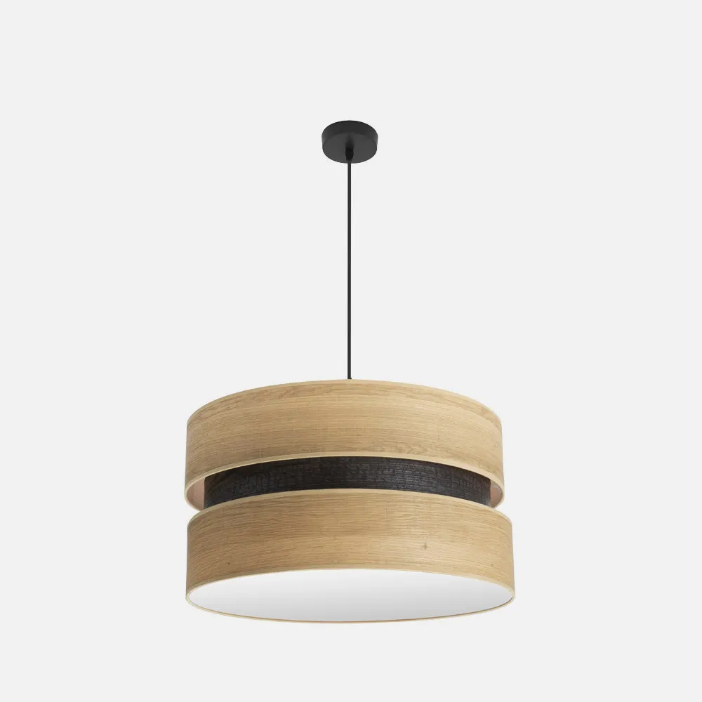 Colet Pendant 2xe27 Black/Clear Wood Regx50x50 Cm