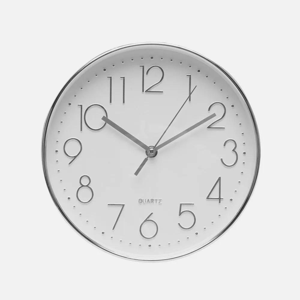 Reloj De Pared Minuto Plata 25d Mov.continuo