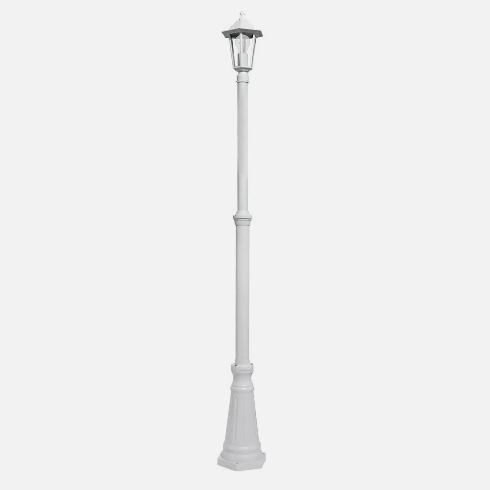 Farola Exterior Aluminio Auriga 1xe27 Blanco Ip44 220x20x20 Cm  Regulable En Altura