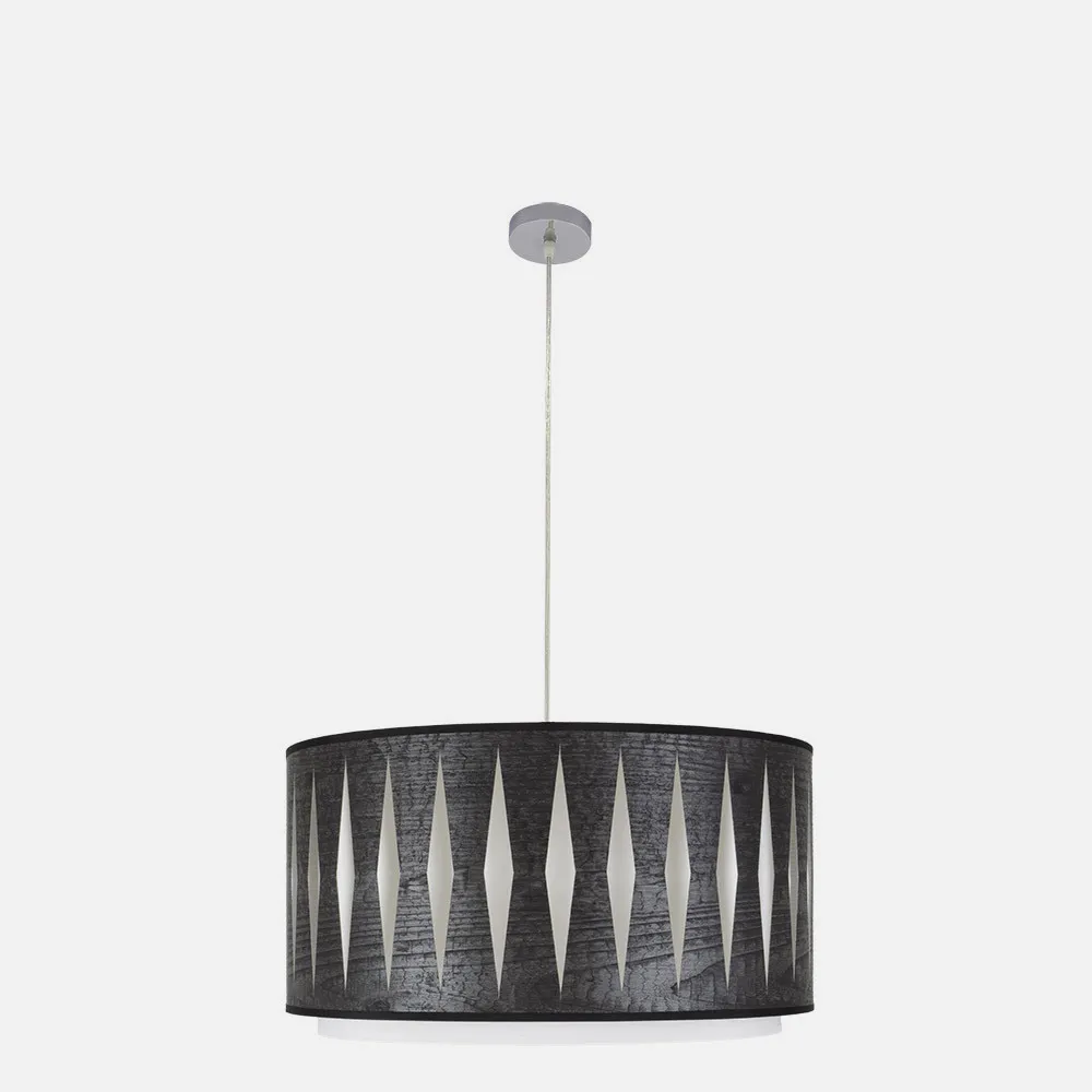 Colgante Alexandra 2xe27 Cromo/madera Negra Regx50x50 cm