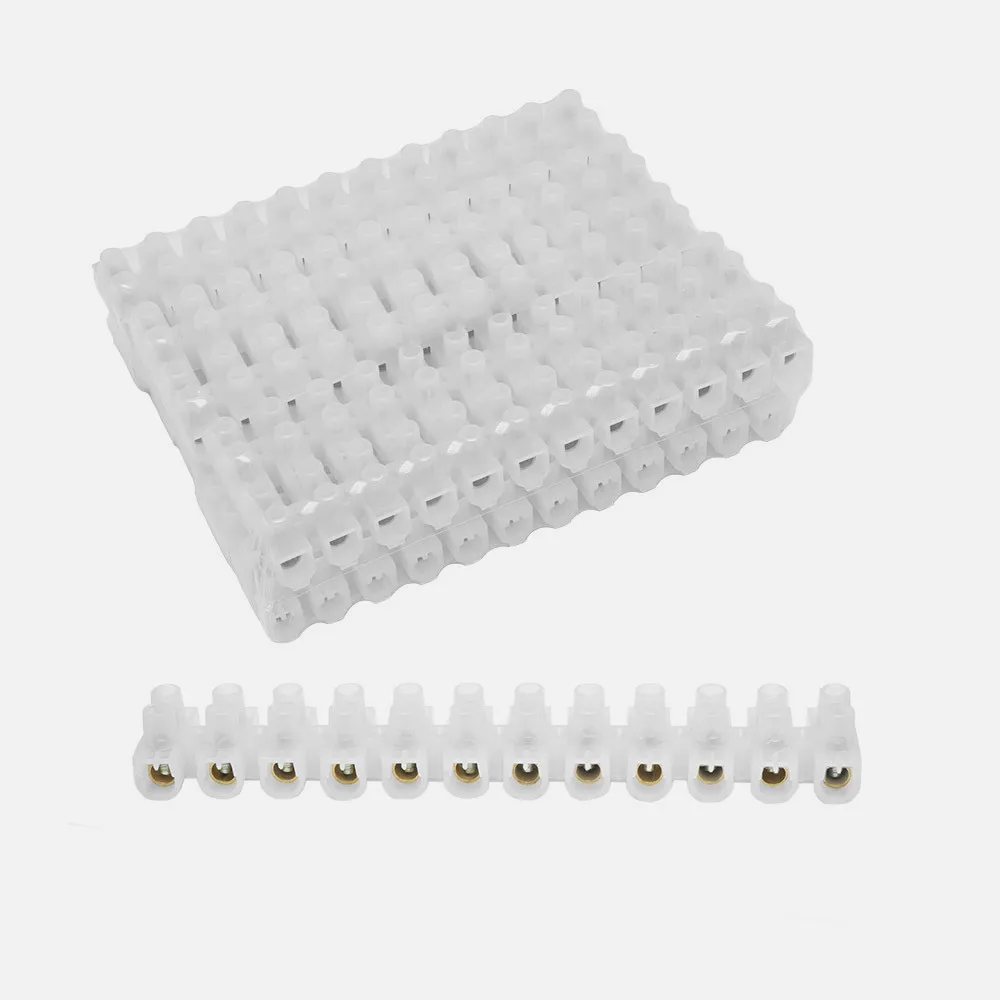 Regleta Ficha De Empalme 5a/6mm2 Pe Semitransparente 12 Fichas Flexible Y Facil De Cortar