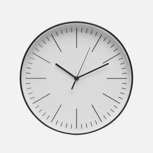 Reloj De Pared Hera Negro 30d Movimiento Continuo