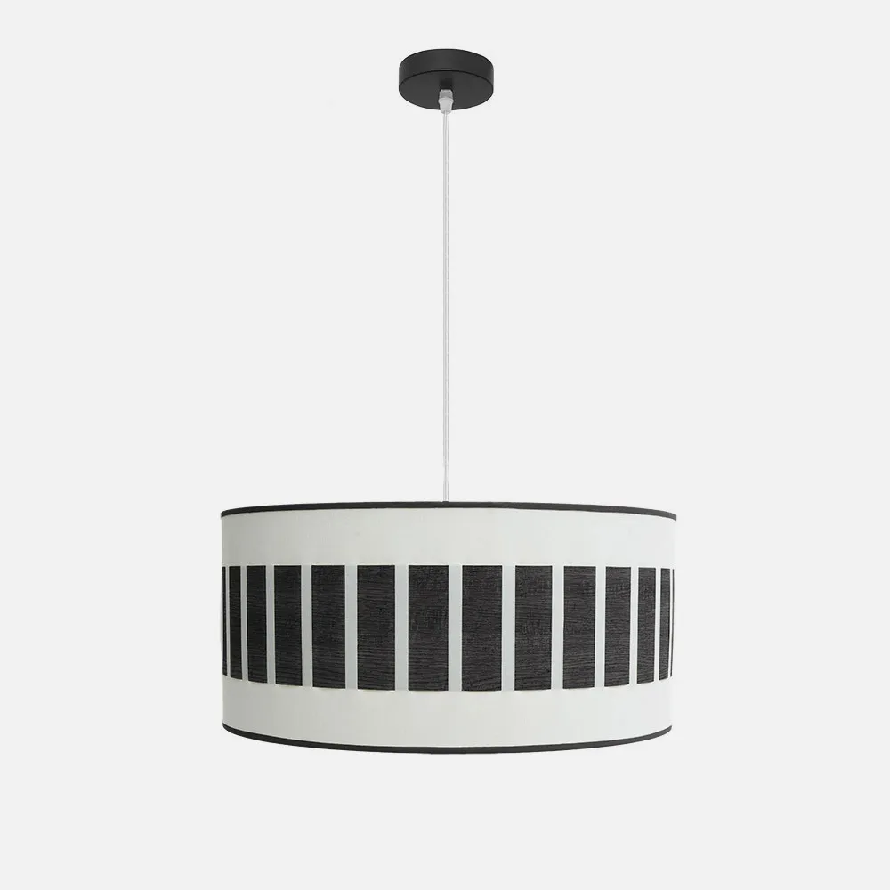 Colgante Ivanna 2xe27 Negro/blanco-madera Negra Regx50x50 Cm