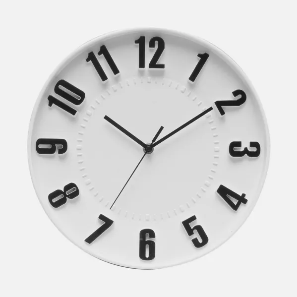 Reloj De Pared Hora Blanco 30d Movimiento Continuo