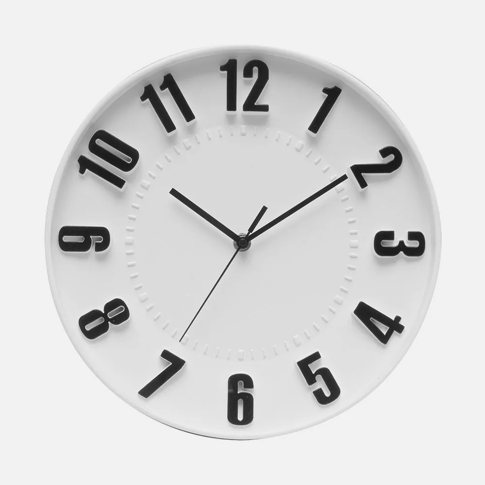 Reloj De Pared Hora Blanco 30d Movimiento Continuo