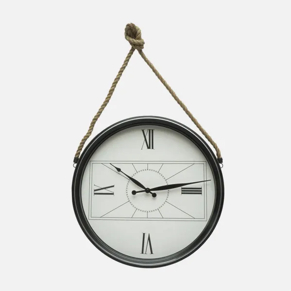Reloj De Pared Zaman Negro 50d C/cuerda  Agujas Espada