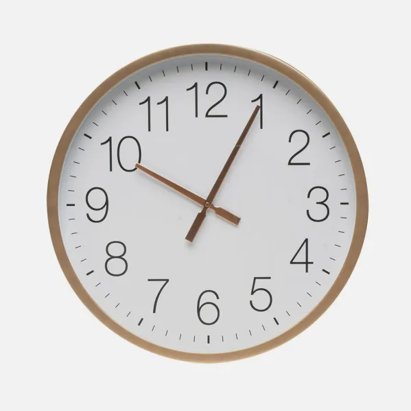 Reloj De Pared Turon Cobre/blanco 55x55x5 Cm Movimiento Continuo