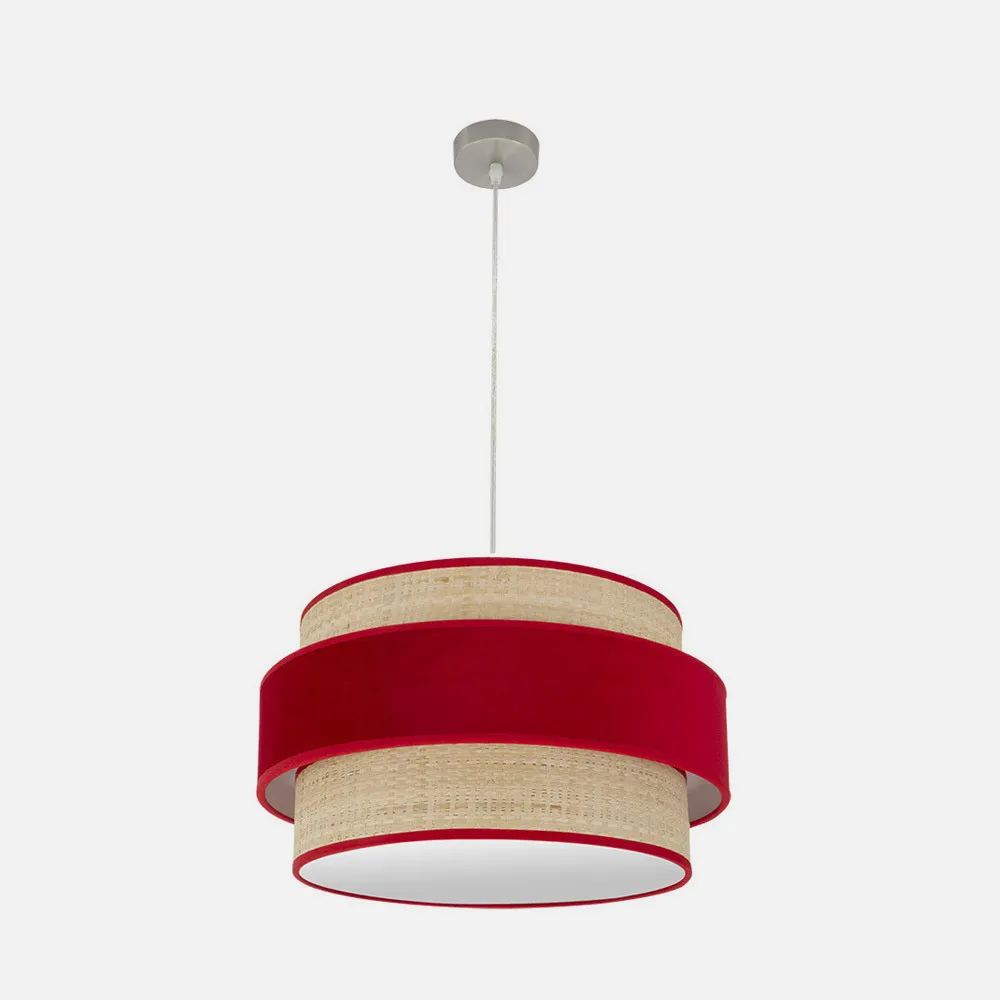 Reyes Pendant 2xe27 Níquel/vermelho-natural Regx50x50 Cm