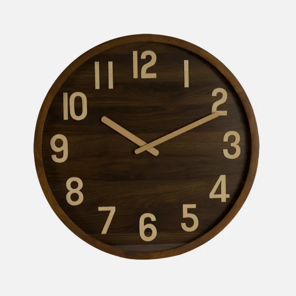 Reloj De Pared Borgoña Madera Oscura 60x60x5cm Movimiento Continuo