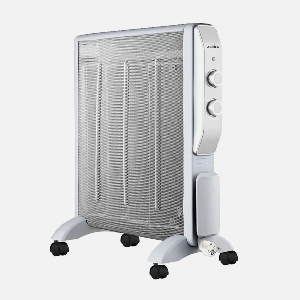 Mica Radiator Abrigo 2000w 4-element White/Silver 2-power Tip-over protection, indicator light Thermostat adj.61,5x56x26,5 Cm