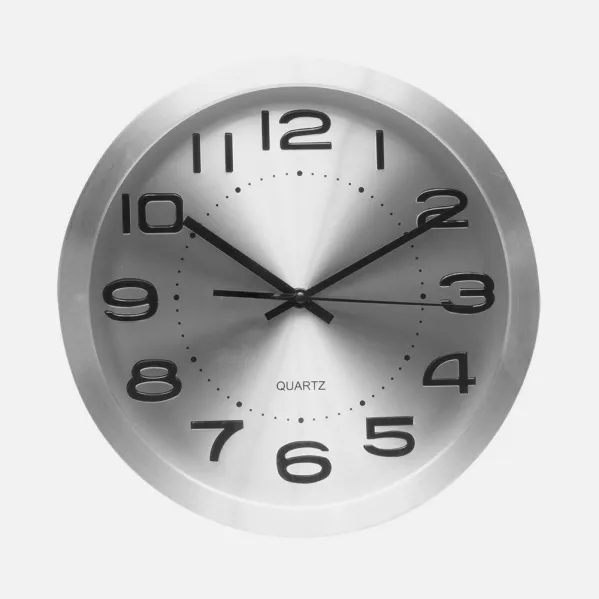 Wall Clock Cronus Aluminium-silver 30d  Continuous Movement