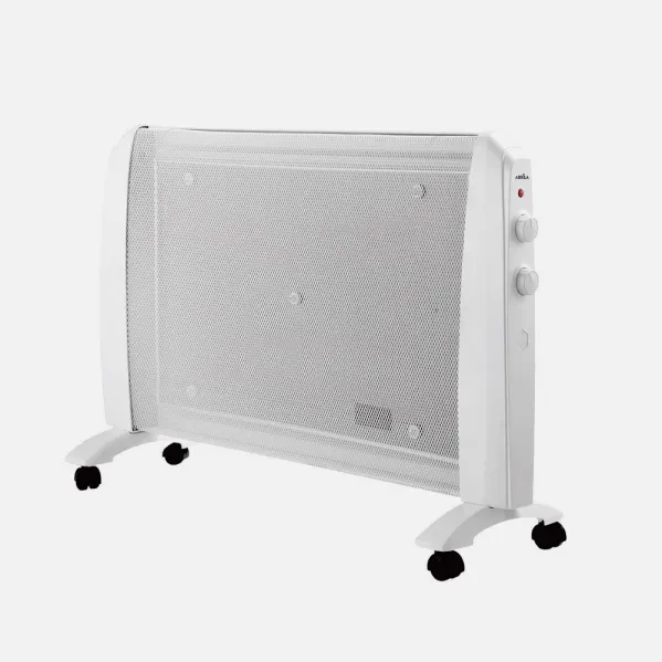 Mica Radiator Abrigo 2000w 1-element White 2-power  Tip-over protection, wheels, thermostat adj.54x79x27cm