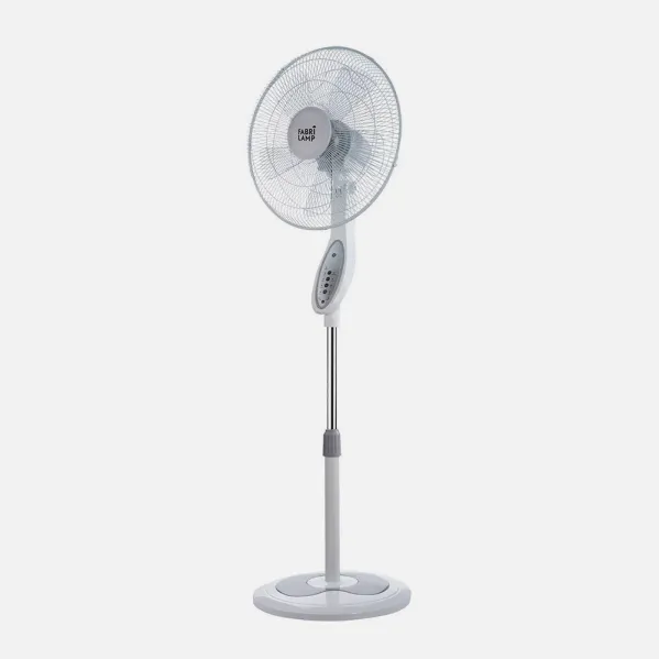 Ventilador De Pie Floxo Blanco/gris 3 Vel. 45w  C/remoto Temporizador 5 Aspas Regx44,5x40 Cm