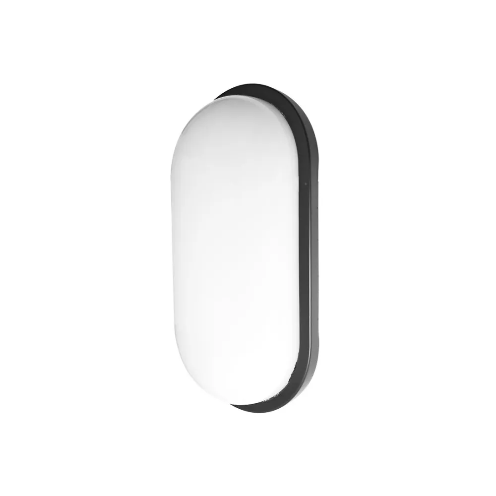 245961819 - Aplique 18w 6500k Pirineo Oval Negro Ip54 1764lm 26x14,5x6,5cm