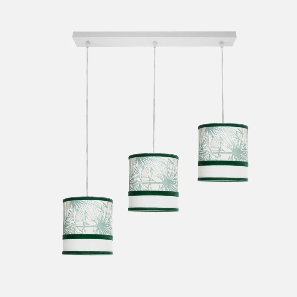 248993106 - Batten light Caledonia 3xe27 White/green Regx65x16cm