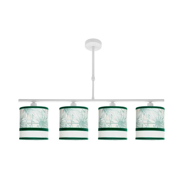 Lampara Caledonia 4xe14 Blanco/verde Regx75x14cm