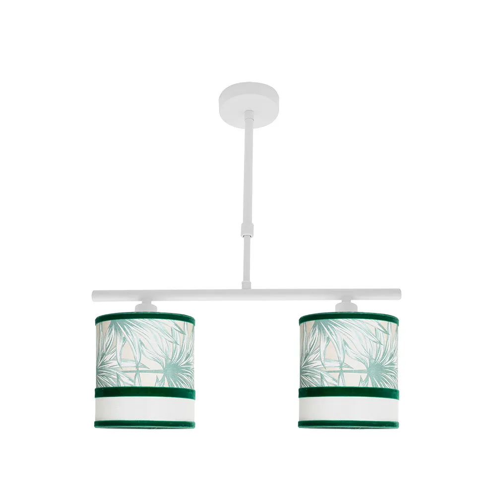 248952006 - Lampara Caledonia 2xe14 Blanco/verde Regx43x14cm