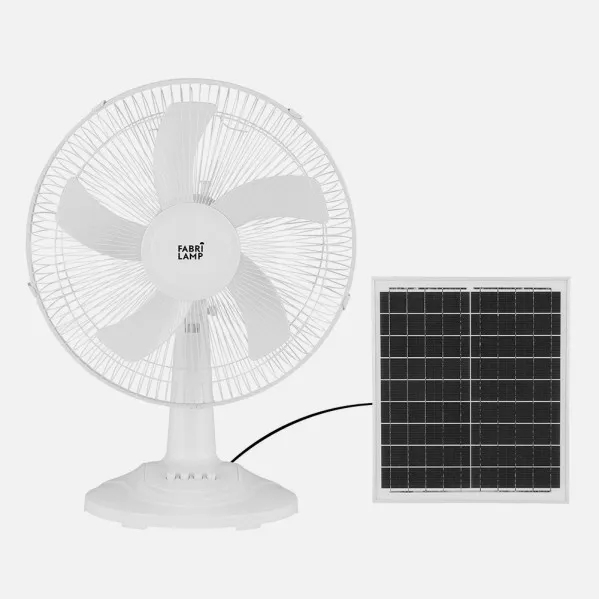 Fan DC Table lamp Solar Abanico White 20w 3speeds 5 Asp.whites  63x43x30,5cm 4,20m Of Cable
