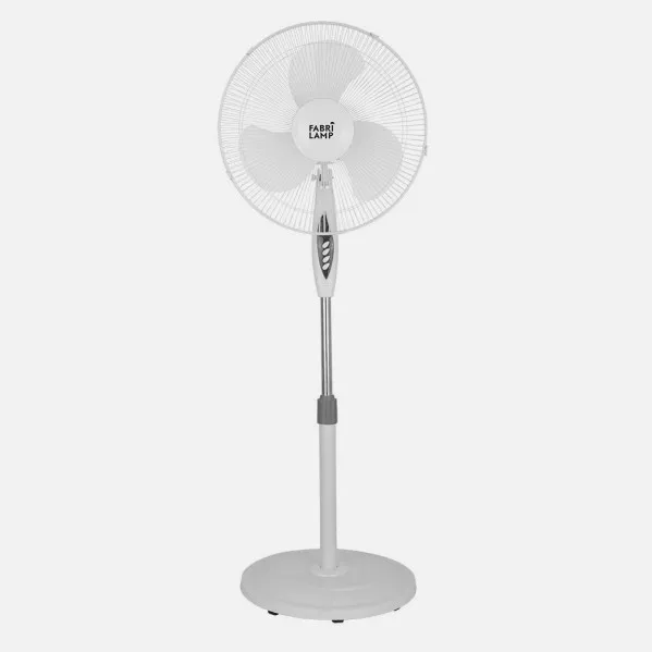 Ventilador De Pie Bise Blanc 3 Vel 45w Regx43x40cm Oscilante 3 Aspas Blancas C/remoto Y Temporizador