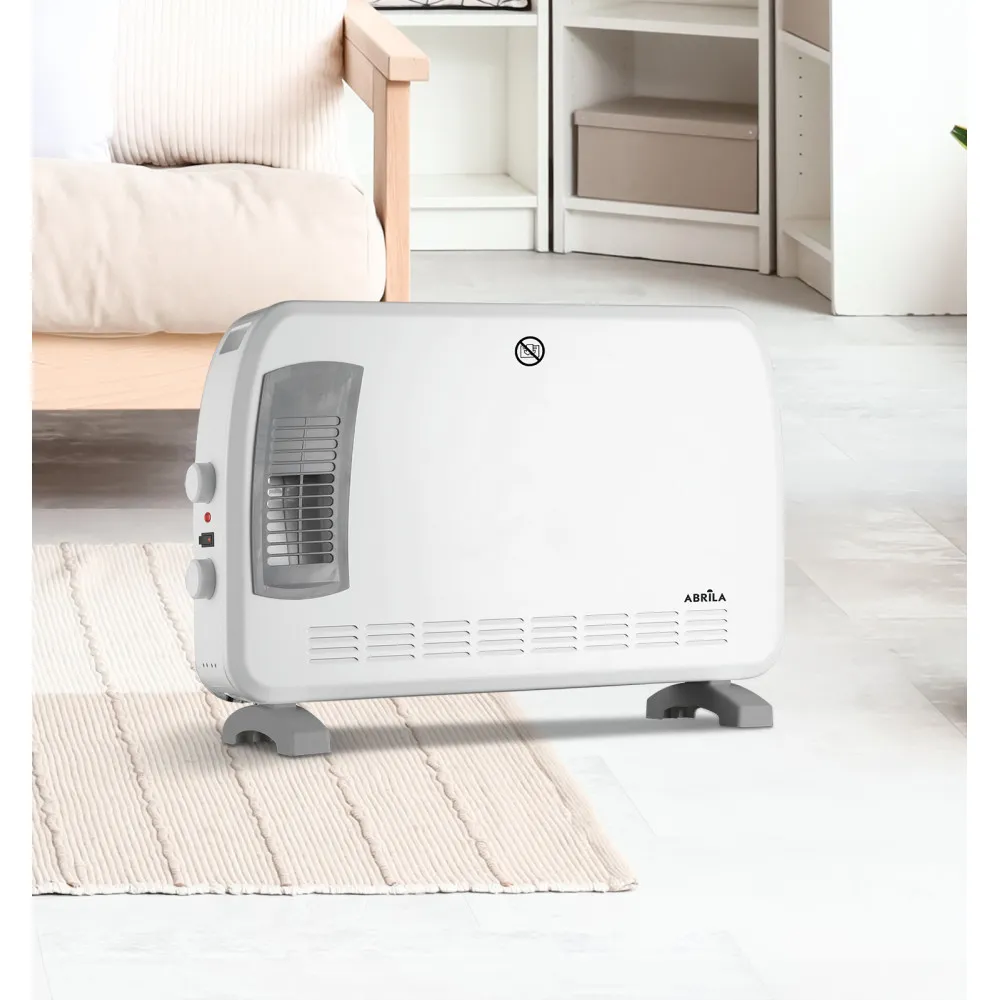 Convector Bengala 2000w Blanco/gris 3potencias funcion Turbo Termost.regulable Seguridad,asa 42,5x61x20,5cm