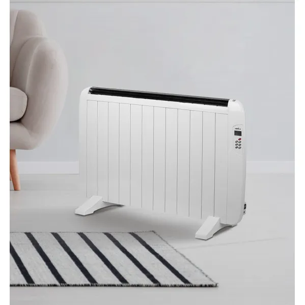 Emisor Termico Gaban 1800w X En Aluminio Blanco Remoto Lcd,temporizador Mural/portat.58,5x100x5,5cm