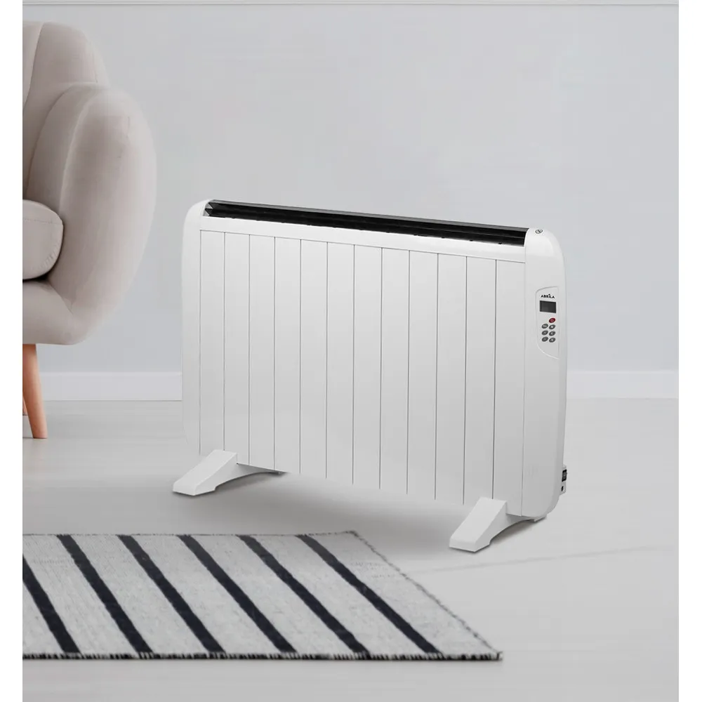 Emisor Termico Gaban 1800w X En Aluminio Blanco Remoto Lcd,temporizador Mural/portat.58,5x100x5,5cm