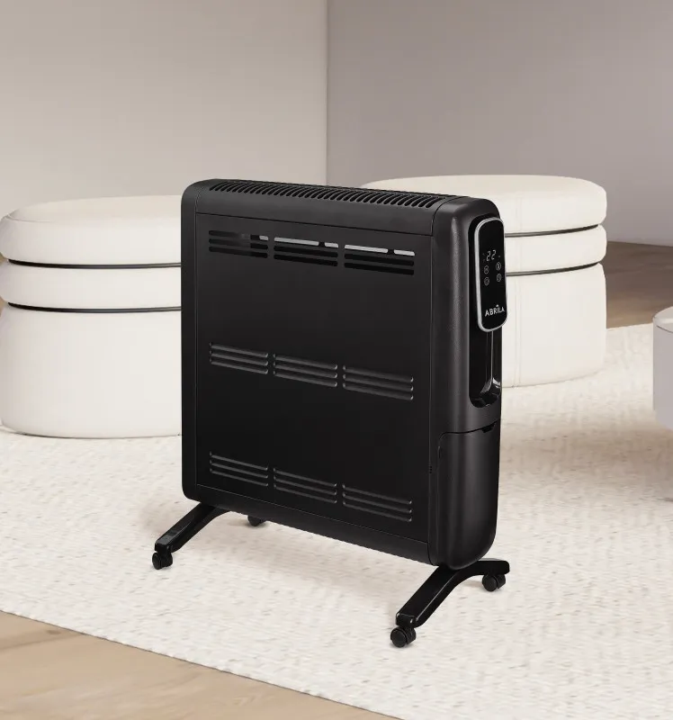 Emisor Termico Aluminio Alpino 1500w Negro 2pot Display C/remoto,antivuelco,temp.reg.61,8x51x25,5cm