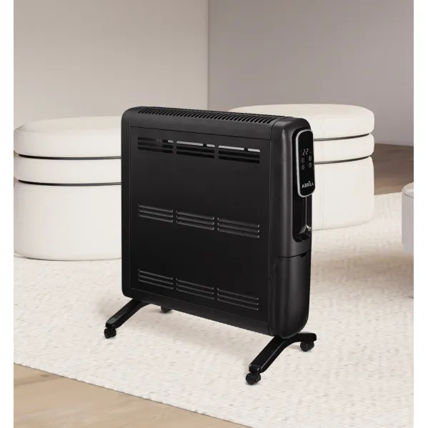 Emisor Termico Aluminio Alpino 1500w Negro 2pot Display C/remoto,antivuelco,temp.reg.61,8x51x25,5cm
