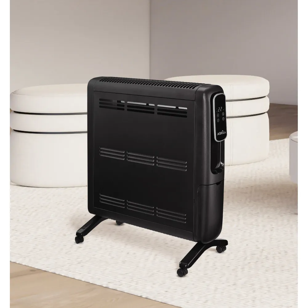 Emisor Termico Aluminio Alpino 1500w Negro 2pot Display C/remoto,antivuelco,temp.reg.61,8x51x25,5cm