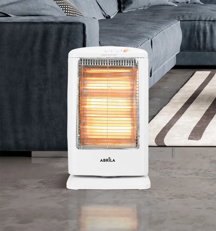 Estufa Elect.candente 1200w Blanco 3pot Oscilante 3elem.antivuelco,asa 55x33x23 Cm