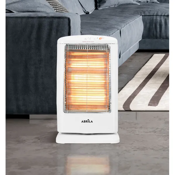 Heater Elec.Radiant 1200w White 3-power Oscillating 3-element,tip-over protection,carry handle 55x33x23 Cm