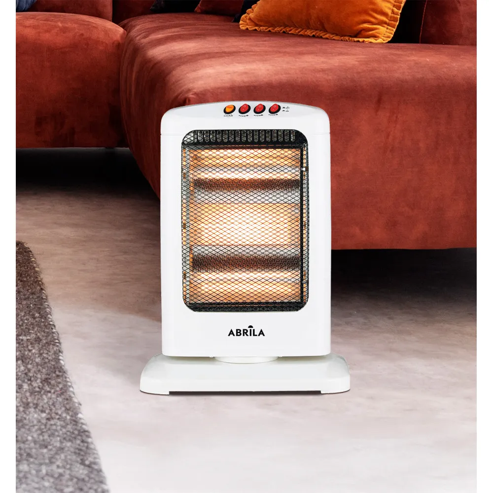 Estufa Elect.candente 1200w Blanco 3pot Oscilante  3elem.antivuelco,asa 44x33x23 Cm