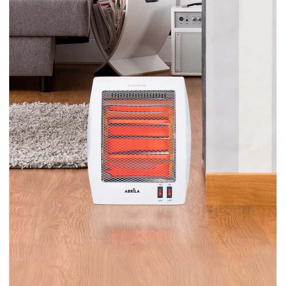 Estufa Elect.de Cuarzo Igneo 800w Blanco 2pot Anti Vuelco,2elem,asa 35x29,5x14 Cm