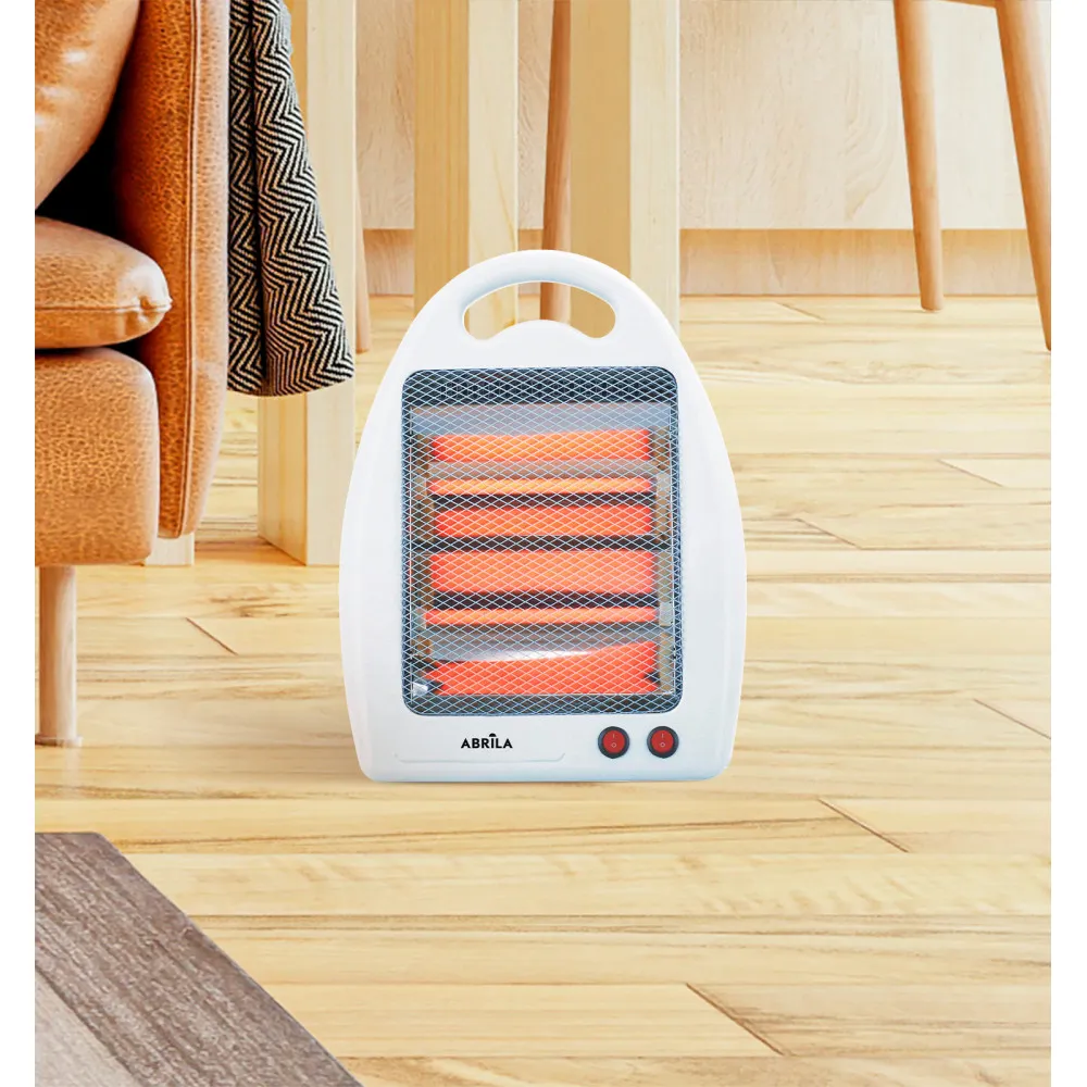 Estufa Elect.de Cuarzo Igneo 800w Blanco 2potencias 2elementos Portatil C/asa Antivuelco 39,5x30x14,5 cm